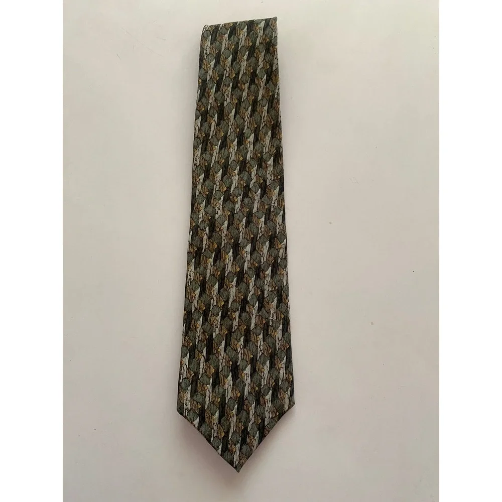 Stonehenge Martini Cocktail Collection Silk Tie Mens Green Microscopic‎ Pattern